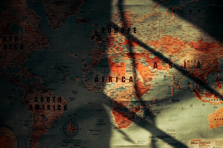 World map representing geopolitics