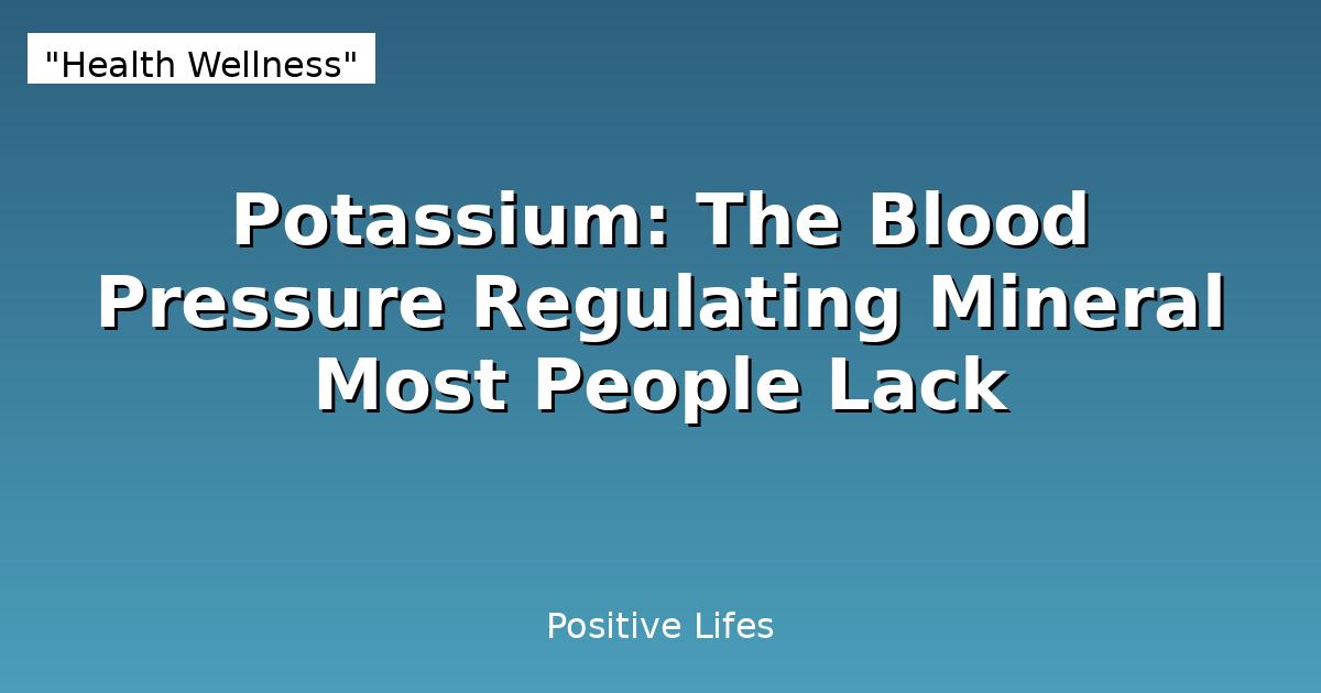 Potassium: The Blood Pressure Regulating Mineral Most People Lack