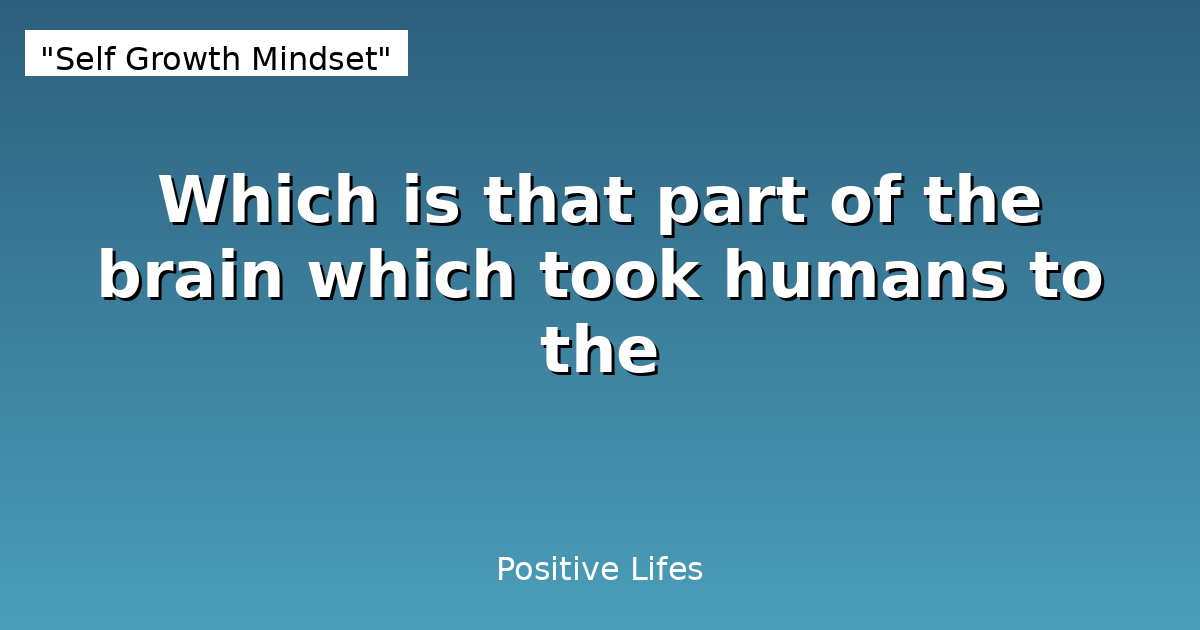 Which is that part of the brain which took humans to the